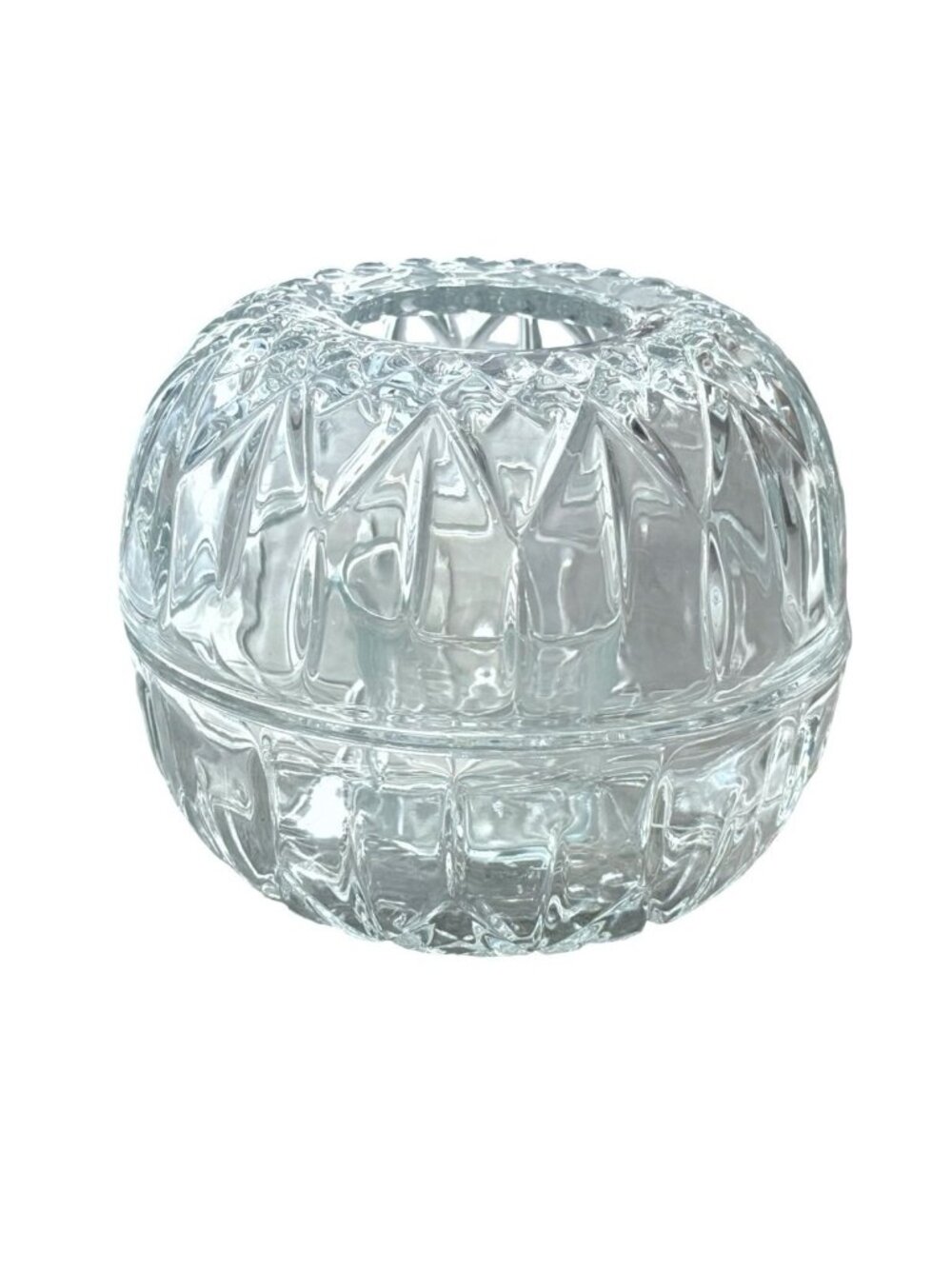 Vintage Homco Diamond Cut Clear Glass Fairy Lamp & Candle Holder Insert